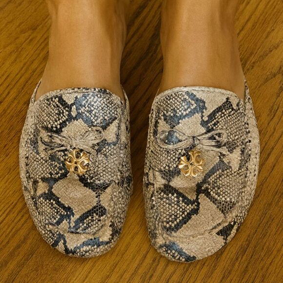 TORY BURCH Snakeskin Coin Mule Slide Loafer Sandal Shoe Women's Size 7 - Picture 10 of 10